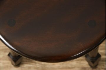 中古　美品　松本民芸家具の凝った装飾が素敵な南京小椅子(イス、板座チェア)(R-059848)
