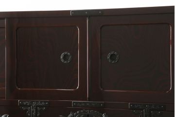 中古　超美品!　最高級　前面欅(ケヤキ)材　木地呂塗り　総漆塗り　渡辺家具店　仙台箪笥　重厚な佇まいに圧倒される衣装タンス(和箪笥、引き出し)(R-059865)