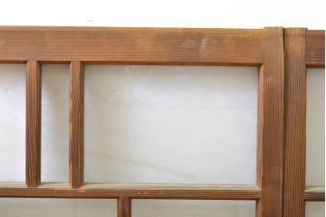アンティーク建具　昭和初期　結霜ガラスとゆらゆらガラス入り!　ノスタルジックな雰囲気のガラス戸(窓)2枚セット(引き戸、ガラス戸、建具)(R-059869)