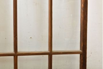 アンティーク建具　昭和初期　結霜ガラスとゆらゆらガラス入り!　ノスタルジックな雰囲気のガラス戸(窓)2枚セット(引き戸、ガラス戸、建具)(R-059869)
