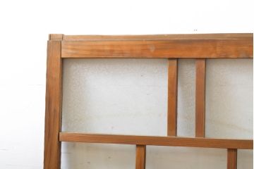 アンティーク建具　昭和初期　結霜ガラスとゆらゆらガラス入り!　ノスタルジックな雰囲気のガラス戸(窓)2枚セット(引き戸、ガラス戸、建具)(R-059869)