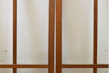 アンティーク建具　昭和初期　結霜ガラスとゆらゆらガラス入り!　ノスタルジックな雰囲気のガラス戸(窓)2枚セット(引き戸、ガラス戸、建具)(R-059869)