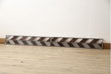 ラフジュ工房オリジナル　大正ロマン感じるステンドグラス入り明り取り2枚セット(欄間、明かり取り、建具)(R-059889)