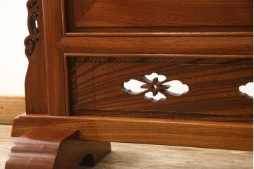中古　超美品　最高級工芸品　総欅(ケヤキ)材　玉杢無垢材　重厚感漂う総漆塗りの衝立て(つい立て、パーテーション、間仕切り)(定価約120万円)(R-059893)