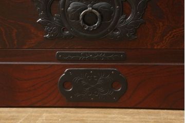 中古　美品　岩谷堂箪笥　細部の意匠に職人のこだわりを感じる立長箪笥(縦型チェスト、衣装たんす、収納箪笥、整理箪笥、引き出し)(R-059894)