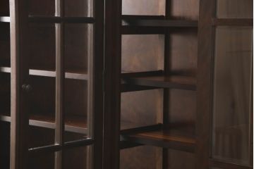 中古　美品　松本民芸家具　和モダンな佇まいが美しい食器棚(収納棚、戸棚、キャビネット、カップボード)(R-059899)