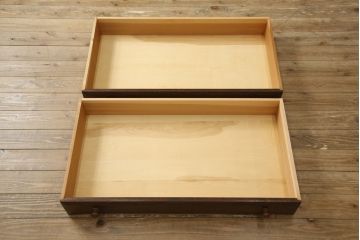中古　美品　松本民芸家具　当店リメイク　D-I型洋服タンス　シックな大人空間を演出してくれる収納棚(靴箱、下駄箱、キャビネット、ワードローブ)(R-059902)