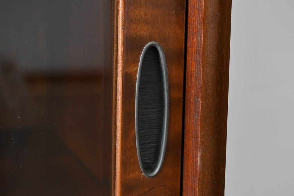 中古　美品　高級品　江戸指物　内部桐材　御蔵桑材(島桑)の美しい杢目が目を惹く重ね茶箪笥(茶棚、違い棚、収納棚、引き出し、戸棚)(定価約70万円)(R-059906)