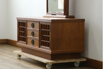 中古　屋久杉　漆塗り　品のある佇まいが美しい鏡台　(R-059907)