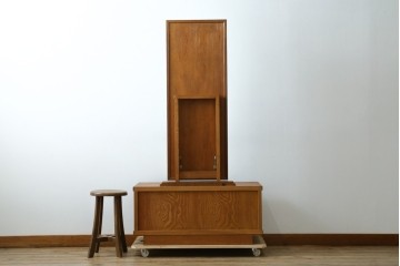 中古　屋久杉　漆塗り　品のある佇まいが美しい鏡台　(R-059907)