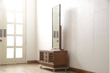 中古　屋久杉　漆塗り　品のある佇まいが美しい鏡台(ミラー、姿見)(R-059907)