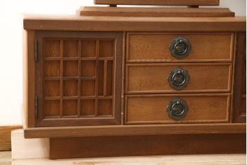 中古　屋久杉　漆塗り　品のある佇まいが美しい鏡台(ミラー、姿見)(R-059907)