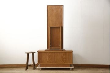 中古　屋久杉　漆塗り　品のある佇まいが美しい鏡台(ミラー、姿見)(R-059907)