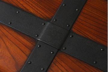 和製ビンテージ　民芸家具　総欅(ケヤキ)材　重厚な金具が存在感を放つ佐渡船箪笥(ヴィンテージ、舟箪笥、小箪笥、帳箱、銭箱、小引き出し、チェスト、小物収納、卓上収納)(定価約320万円)(R-059918)