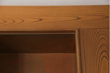 中古　美品　上手物　総ケヤキ(欅)材　重厚感のある極厚天板が魅力の関西火鉢(囲炉裏、長火鉢、ローテーブル)(R-059920)