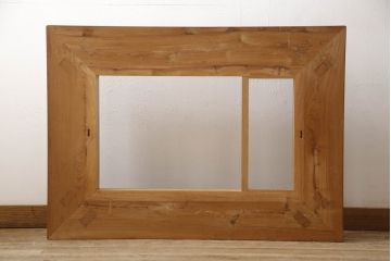 中古　美品　上手物　総ケヤキ(欅)材　重厚感のある極厚天板が魅力の関西火鉢(囲炉裏、長火鉢、ローテーブル)(R-059920)