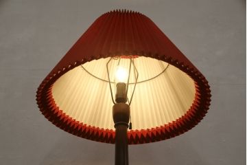 ヴィンテージ照明　松本民芸家具　絶版品　激レア!赤いシェードが空間のアクセントになるB型フロアスタンド(スタンドライト、フロアライト、照明、ビンテージ)(R-059935)