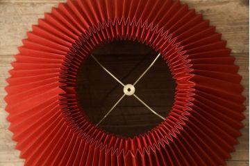 ヴィンテージ照明　松本民芸家具　絶版品　激レア!赤いシェードが空間のアクセントになるB型フロアスタンド(スタンドライト、フロアライト、照明、ビンテージ)(R-059935)