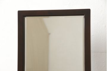 中古　美品　松本民芸家具　M型一面鏡　直線的なデザインが美しい鏡台(ドレッサー、ミラー)(定価約26万円)(R-059937)