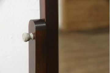 中古　美品　松本民芸家具　M型一面鏡　直線的なデザインが美しい鏡台(ドレッサー、ミラー)(定価約26万円)(R-059937)