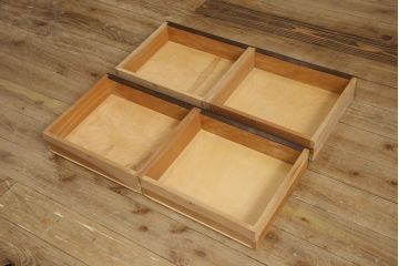 中古　美品　松本民芸家具　シックな佇まいが魅力のG-1型面取り食器棚(収納棚、カップボード、飾り棚、本箱)(R-059938)