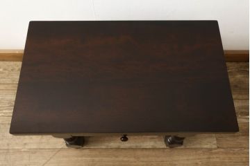 中古　超美品　松本民芸家具　ワンランク上の贅沢な空間にぴったりな風格漂うナイト卓子(サイドテーブル、ナイトテーブル、コーヒーテーブル)(R-059941)