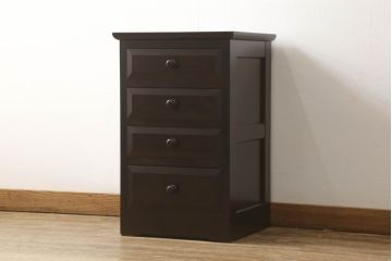 中古　美品　松本民芸家具　立体的なデザインが目を引くA型脇棚(サイドチェスト、引き出し)(定価約13万8千円)(R-059962)
