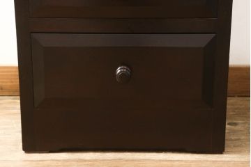 中古　美品　松本民芸家具　立体的なデザインが目を引くA型脇棚(サイドチェスト、引き出し)(定価約13万8千円)(R-059962)