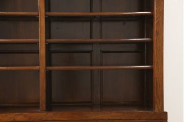 中古　美品　総欅(ケヤキ)材　和モダンな雰囲気を醸し出す二段重ね水屋箪笥(キャビネット、食器棚、戸棚、収納棚、重ね戸棚)(R-059968)