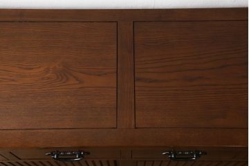 中古　美品　総欅(ケヤキ)材　和モダンな雰囲気を醸し出す水屋箪笥サイドボード(サイドキャビネット、食器棚、戸棚、収納棚)(R-059970)