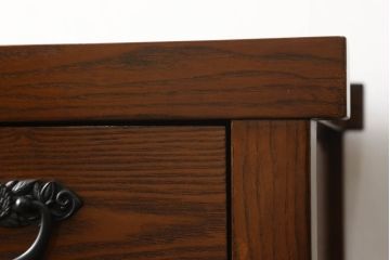 中古　美品　総欅(ケヤキ)材　和モダンな雰囲気を醸し出す水屋箪笥サイドボード(サイドキャビネット、食器棚、戸棚、収納棚)(R-059970)