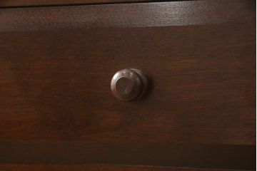中古　松本民芸家具　天板・脚(台輪)付きリメイク　シックな佇まいが魅力!落ち着きのある空間づくりにおすすめのローチェスト(ローボード、サイドチェスト、引き出し)(R-059972)