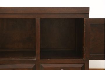 中古　美品　松本民芸家具　脚付きリメイク　和モダンな空間づくりにおすすめのローボード(サイドボード、サイドキャビネット)(R-059974)