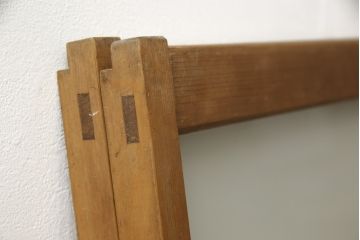 アンティーク建具　昭和レトロな雰囲気漂うすりガラス入りの引き戸2枚セット(窓、ガラス戸)(R-059980)