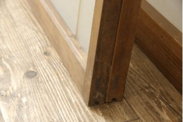 アンティーク建具　昭和レトロな雰囲気漂うすりガラス入りの引き戸2枚セット(窓、ガラス戸)(R-059980)