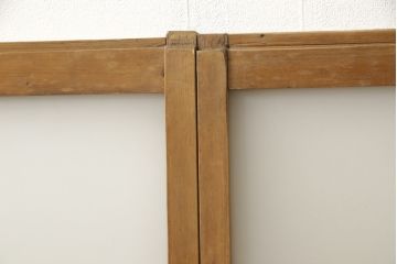 アンティーク建具　昭和レトロな雰囲気漂うすりガラス入りの引き戸2枚セット(窓、ガラス戸)(R-059980)