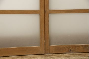 アンティーク建具　昭和レトロな雰囲気漂うすりガラス入りの引き戸2枚セット(窓、ガラス戸)(R-059980)