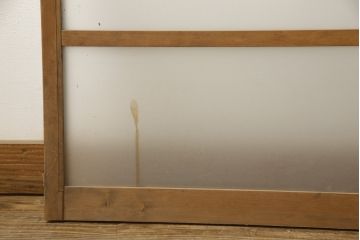 アンティーク建具　昭和レトロな雰囲気漂うすりガラス入りの引き戸2枚セット(窓、ガラス戸)(R-059980)