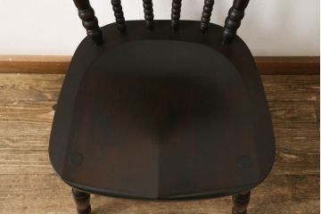 中古　松本民芸家具　16型スピンドルチェア　ゆったりと座れるダイニングチェア(板座チェア、椅子、イス)(R-059985)
