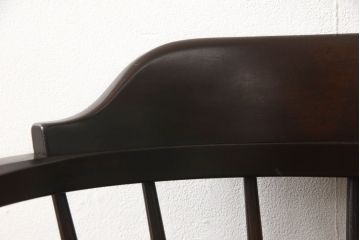 中古　松本民芸家具　#91型　落ち着きのある大人カフェ風インテリアが叶うキャプテンチェア(アームチェア、板座チェア、椅子、ダイニングチェア、イス)(R-059986)