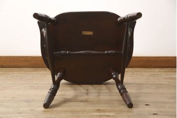 中古　松本民芸家具　#91型　落ち着きのある大人カフェ風インテリアが叶うキャプテンチェア(アームチェア、板座チェア、椅子、ダイニングチェア、イス)(R-059986)