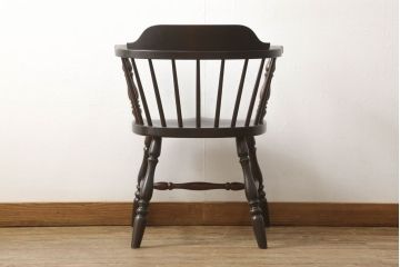 中古　松本民芸家具　#91型　落ち着きのある大人カフェ風インテリアが叶うキャプテンチェア(アームチェア、板座チェア、椅子、ダイニングチェア、イス)(R-059987)