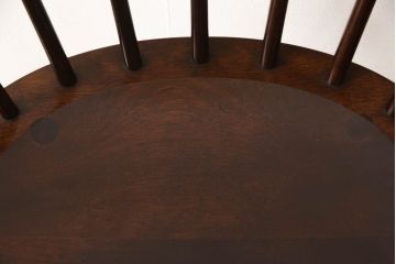 中古　松本民芸家具　#91型　落ち着きのある大人カフェ風インテリアが叶うキャプテンチェア(アームチェア、板座チェア、椅子、ダイニングチェア、イス)(R-059988)