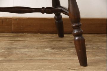 中古　松本民芸家具　#91型　落ち着きのある大人カフェ風インテリアが叶うキャプテンチェア(アームチェア、板座チェア、椅子、ダイニングチェア、イス)(R-059988)