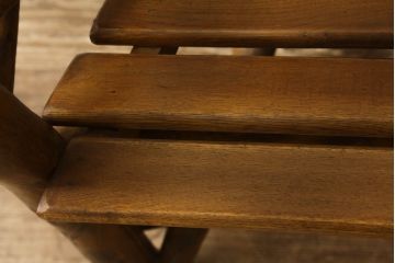 中古　レア　高級輸入家具　ドイツ　重厚で見た目よりしっかり!　自然の木材の形をそのまま活かした丸太チェア(丸太イス、木製チェア、ダイニングチェア、アームチェア、板座チェア、椅子)(R-060013)