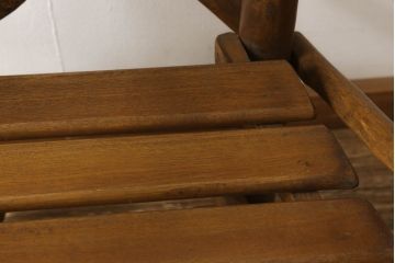 中古　レア　高級輸入家具　ドイツ　重厚で見た目よりしっかり!　自然の木材の形をそのまま活かした丸太チェア(丸太イス、木製チェア、ダイニングチェア、アームチェア、板座チェア、椅子)(R-060014)