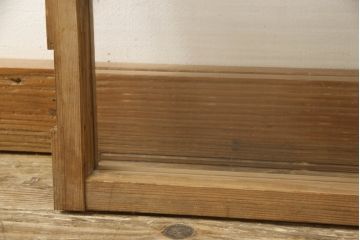 和製アンティーク　モールガラスとダイヤガラスがレトロな雰囲気を醸し出す小窓2枚セット(ガラス扉、建具)(R-060023)