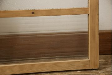 和製アンティーク　モールガラスとダイヤガラスがレトロな雰囲気を醸し出す小窓2枚セット(ガラス扉、建具)(R-060023)