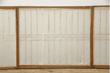 和製アンティーク　和の風情漂う障子入り小窓4枚セット(障子戸、引き戸、建具)(R-060024)