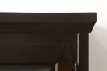 中古　北海道民芸家具　OM175　シックなデザインの脚付き玄関棚(サイドボード、下駄箱、戸棚)(定価約33万円)(R-060028)